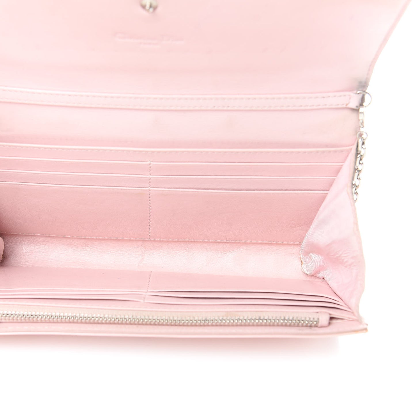 Patent Cannage Lady Dior Rendezvous Wallet On Chain Pink