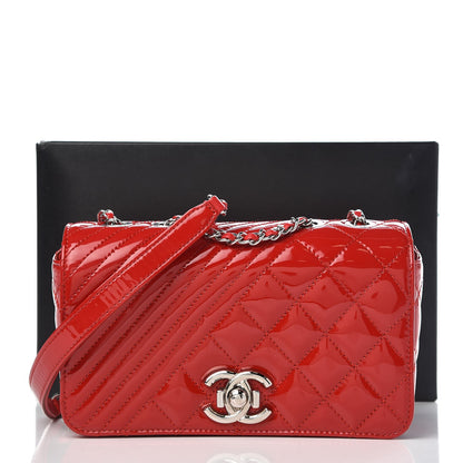 Chanel Patent Quilted Small Coco Boy Flap Red 8 of 8