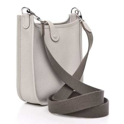 Hermes Taurillon Clemence Amazone Evelyne TPM Gris Perle Etain 3 of 9