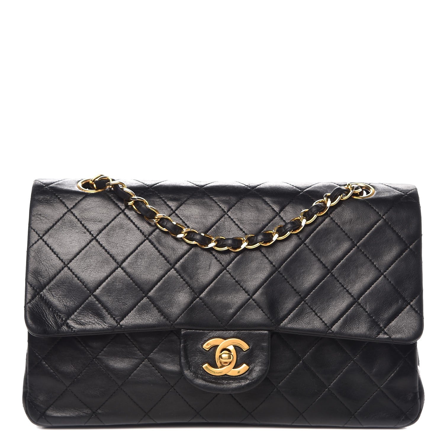 Chanel Lambskin Quilted Medium Double Flap Black 1 of 12