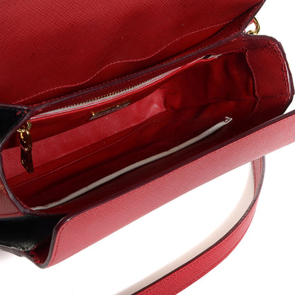 Prada Saffiano Turnlock Shoulder Bag Fuoco White 5 of 7