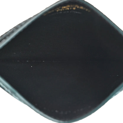 Saint Laurent Calfskin Crocodile Embossed Monogram Credit Card Case Foliage Green 5 of 8