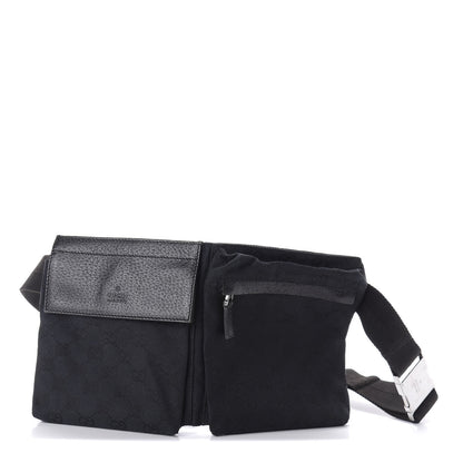 Gucci GG Monogram Double Pocket Belt Bag Black 1 of 7