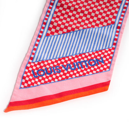 Louis Vuitton Silk Damier Aquarelle Bandeau Piment 3 of 4