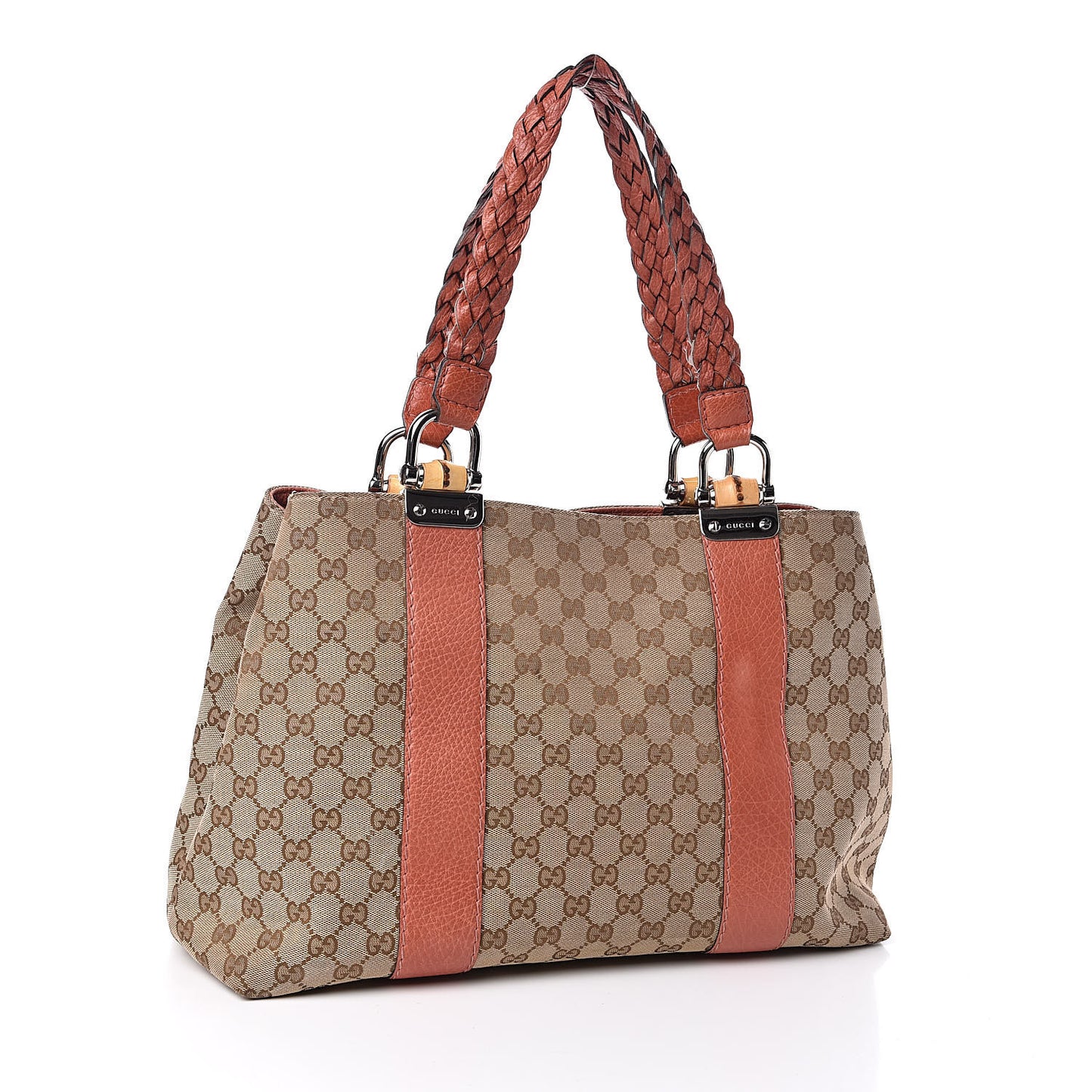 Monogram Medium Bamboo Bar Tote Coral