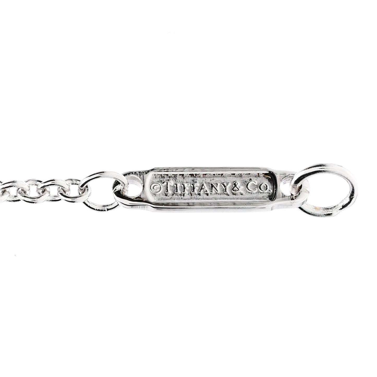 18K White Gold Diamond Tag Chain Bracelet