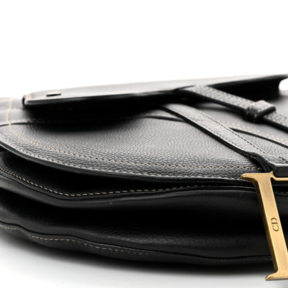 Christian Dior Calfskin Baudrier Saddle Bag Black 9 of 11