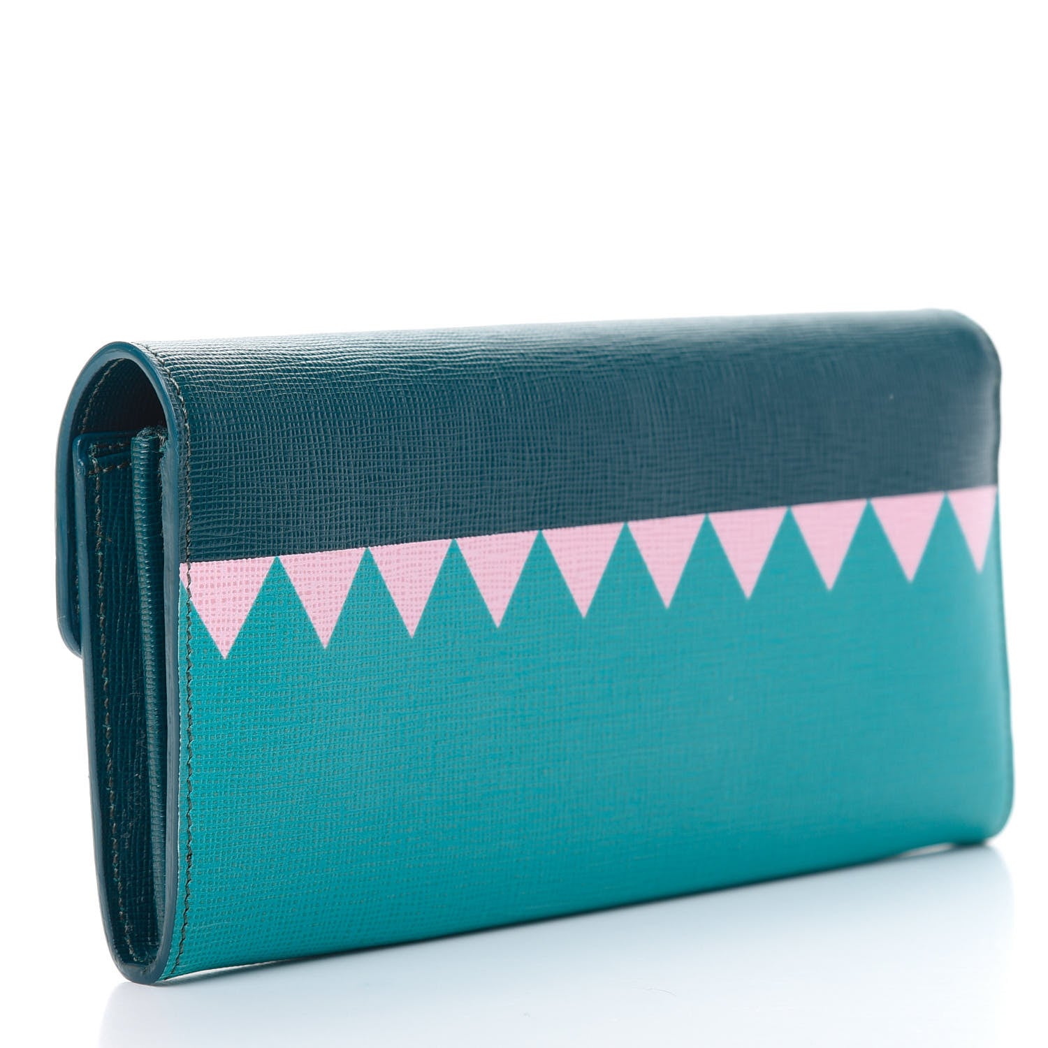 Fendi Vitello Crystal Tooth Monster Continental Wallet Oceano Multicolor 3 of 8