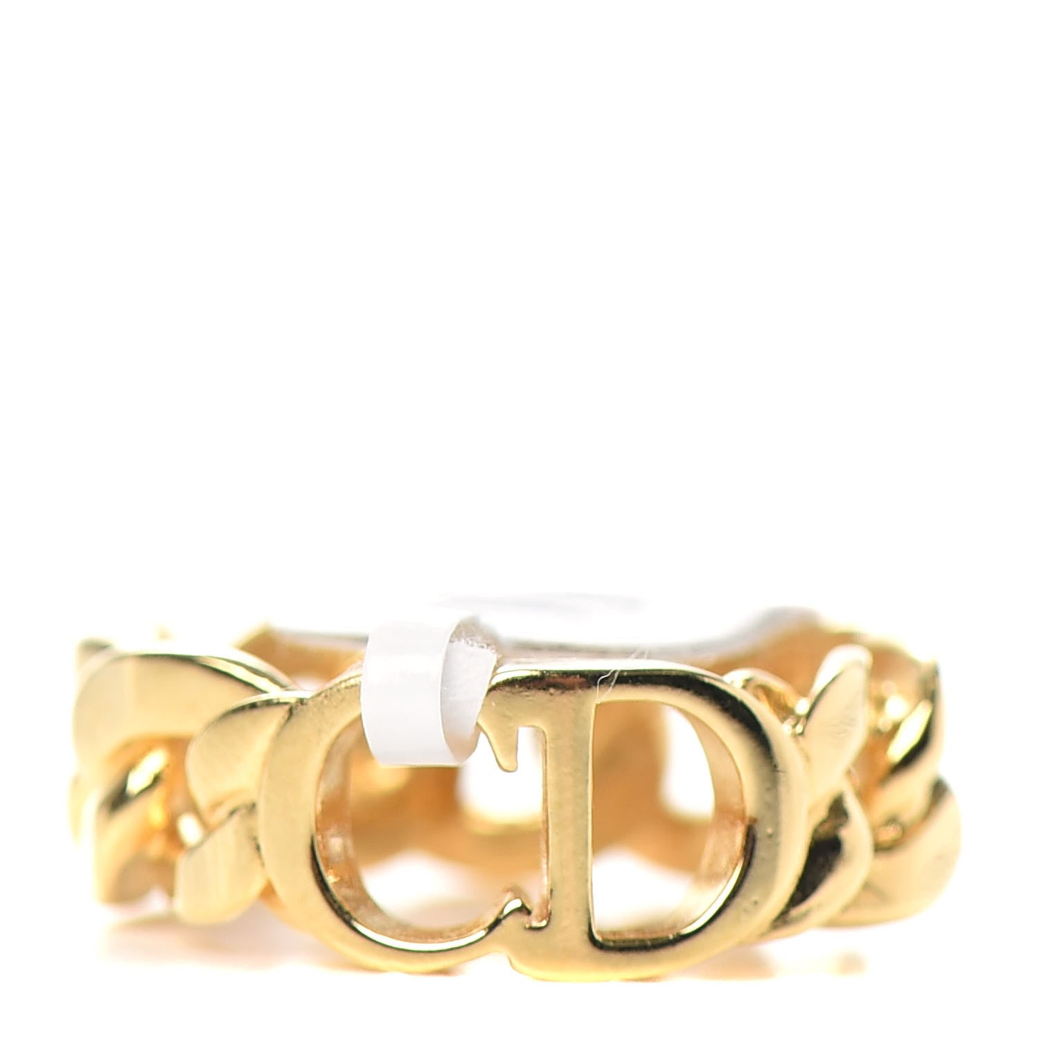 Christian Dior Metal Danseuse Etoile Chain Ring 54 7 Gold 1 of 4