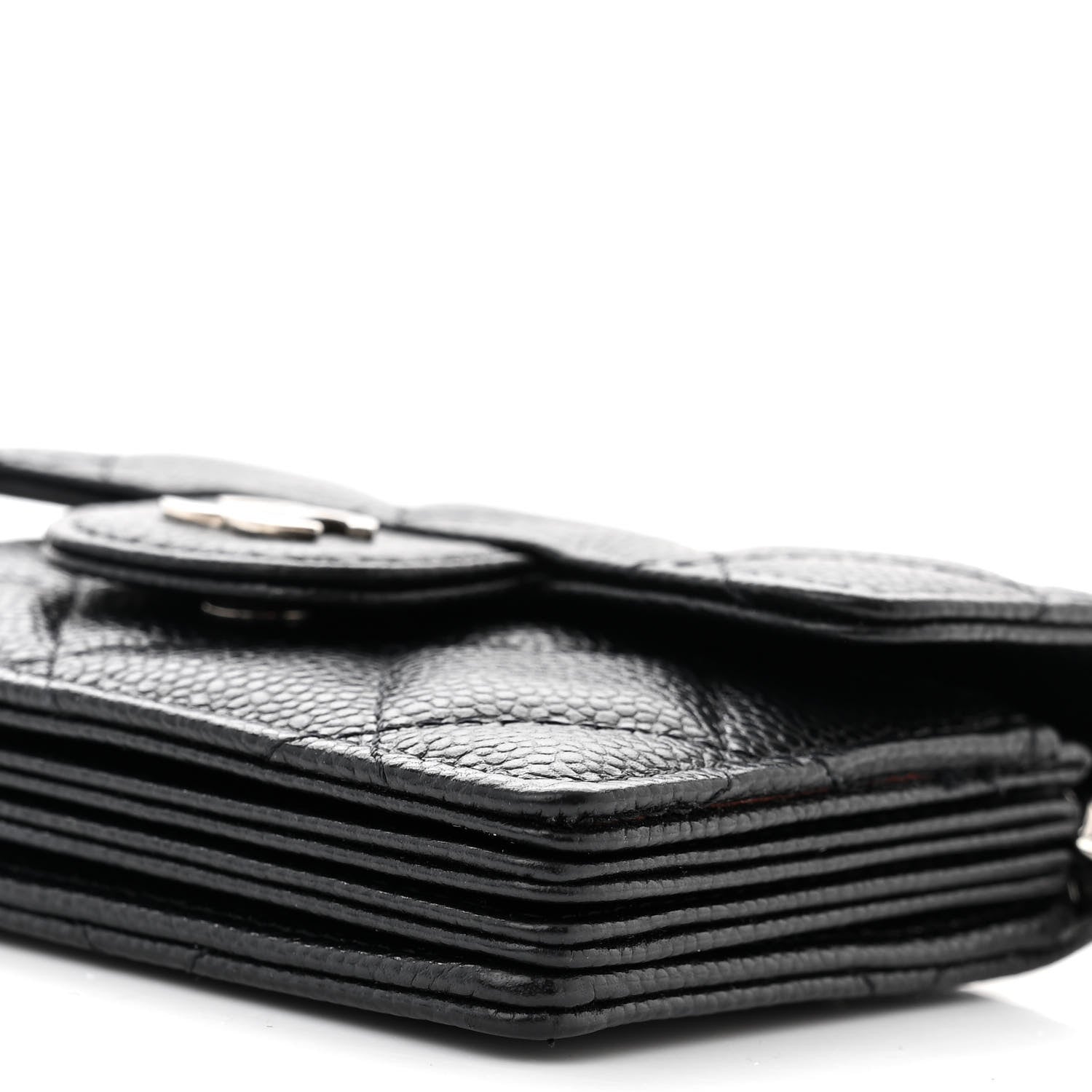 Chanel Caviar Quilted Flap Card Holder On Chain Black 11 of 13