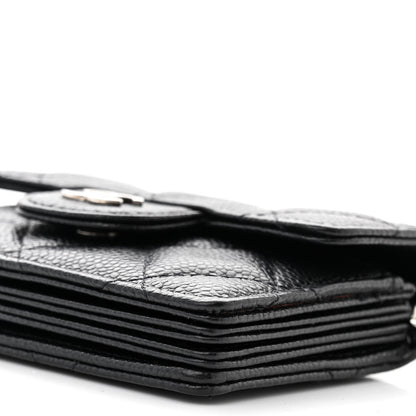 Chanel Caviar Quilted Flap Card Holder On Chain Black 11 of 13