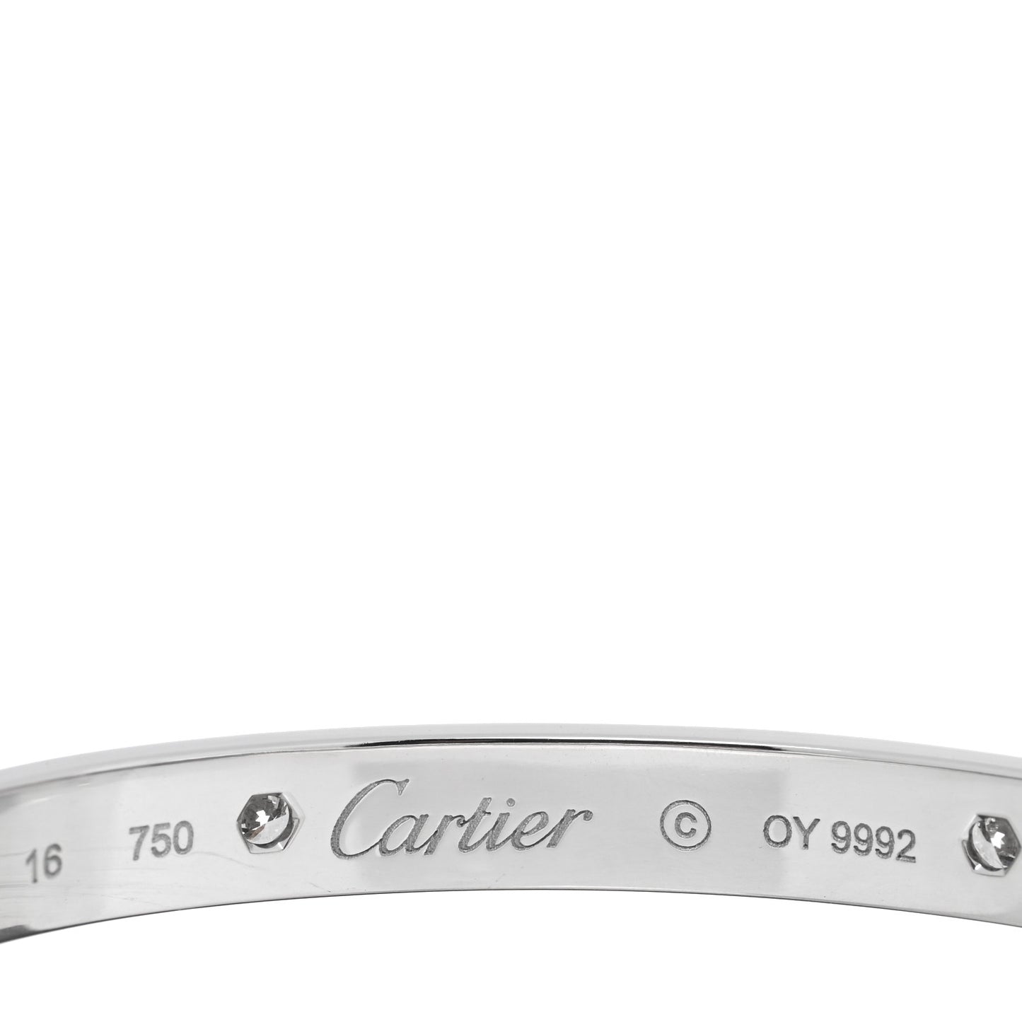 18K White Gold 4 Diamond LOVE Bracelet 16