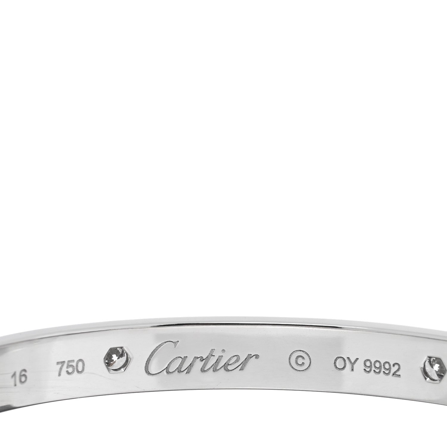 Cartier 18K White Gold 4 Diamond LOVE Bracelet 16 4 of 4