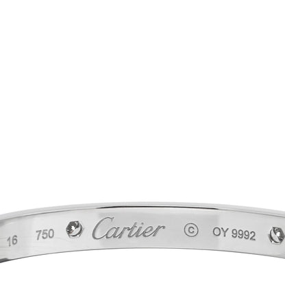 Cartier 18K White Gold 4 Diamond LOVE Bracelet 16 4 of 4