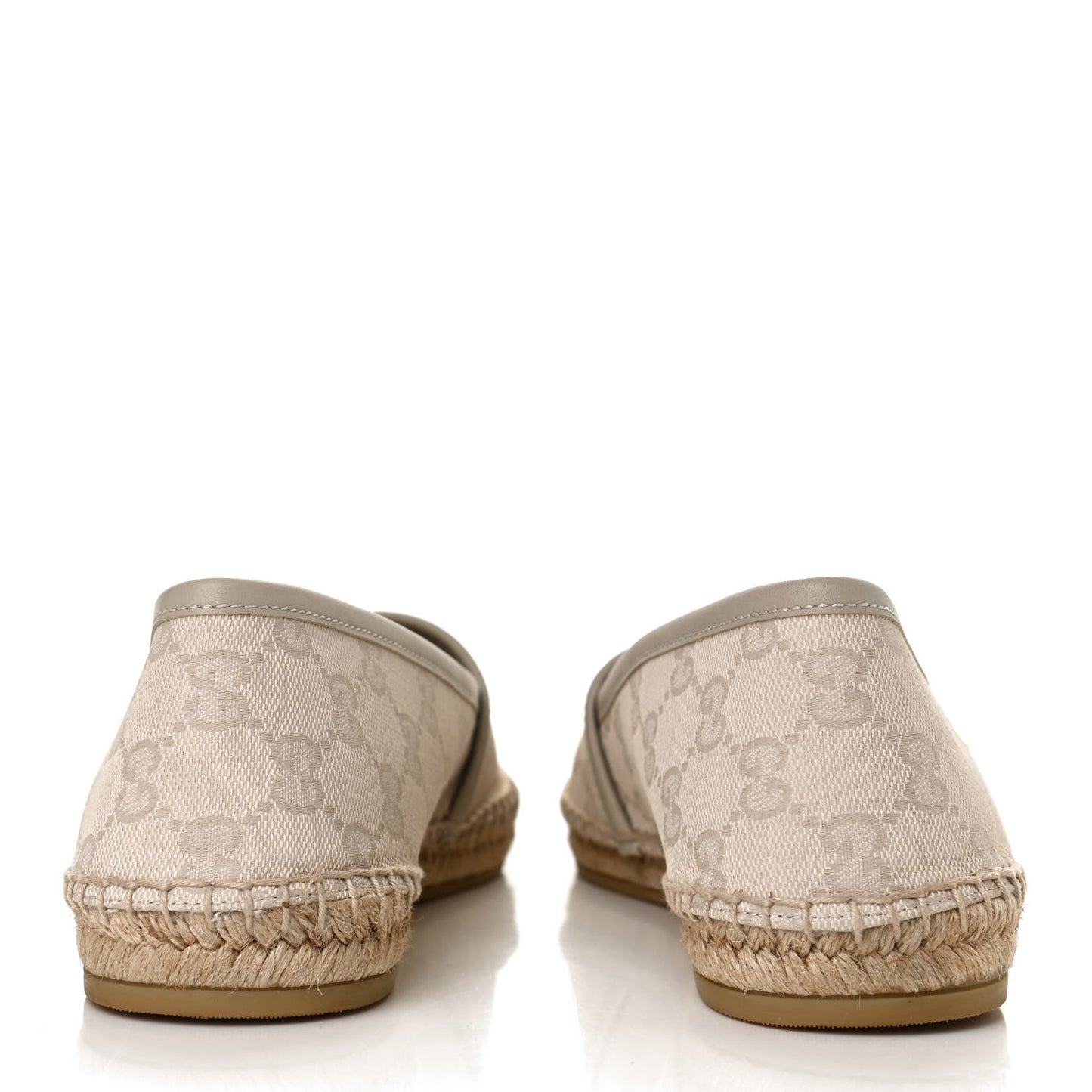 Washed Cotton Miro Soft Calfskin GG Monogram Espadrilles 38.5 White Mystic White