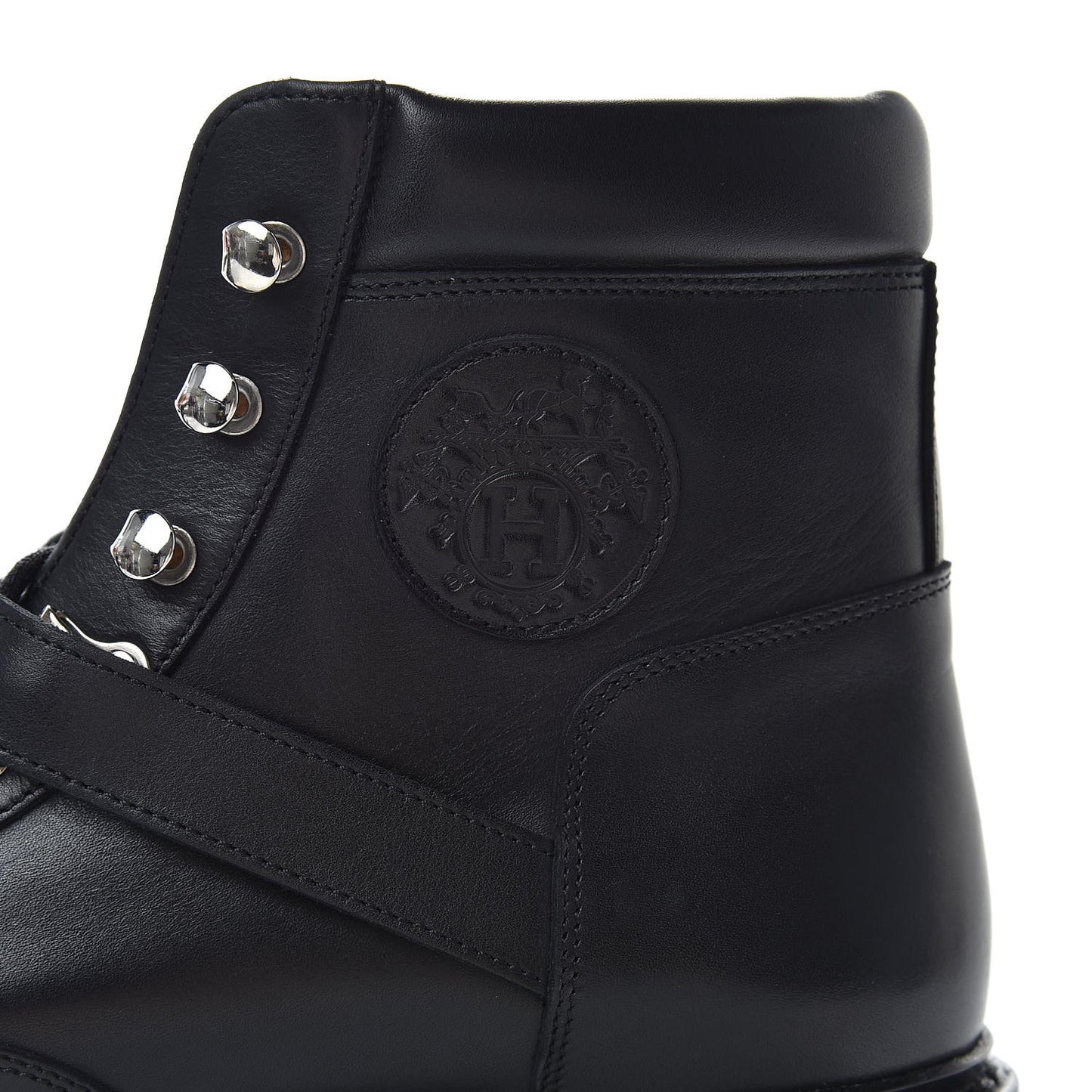 Calfskin Mens Hiking Ankle Boots 39 Black