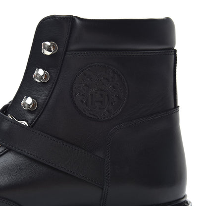 Hermes Calfskin Mens Hiking Ankle Boots 39 Black 7 of 11