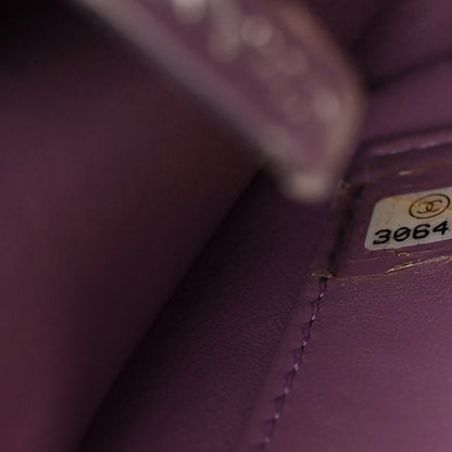 Chanel Lambskin Quilted Small CC Filigree Flap Purple 7 of 13