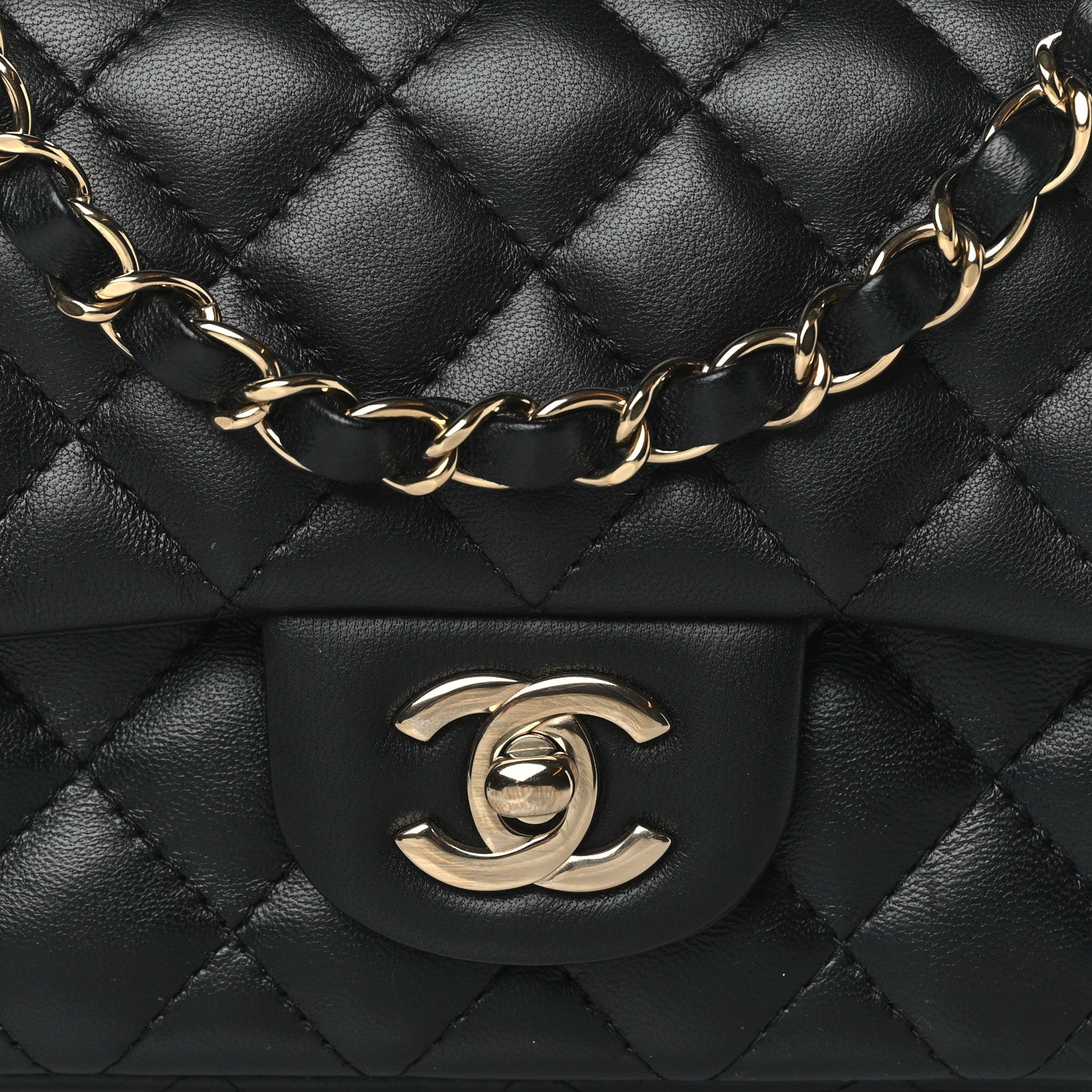 Chanel Lambskin Quilted Mini Rectangular Flap Black 8 of 11