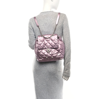 Chanel Iridescent Calfskin Quilted Ground Control Backpack Pink 2 of 10