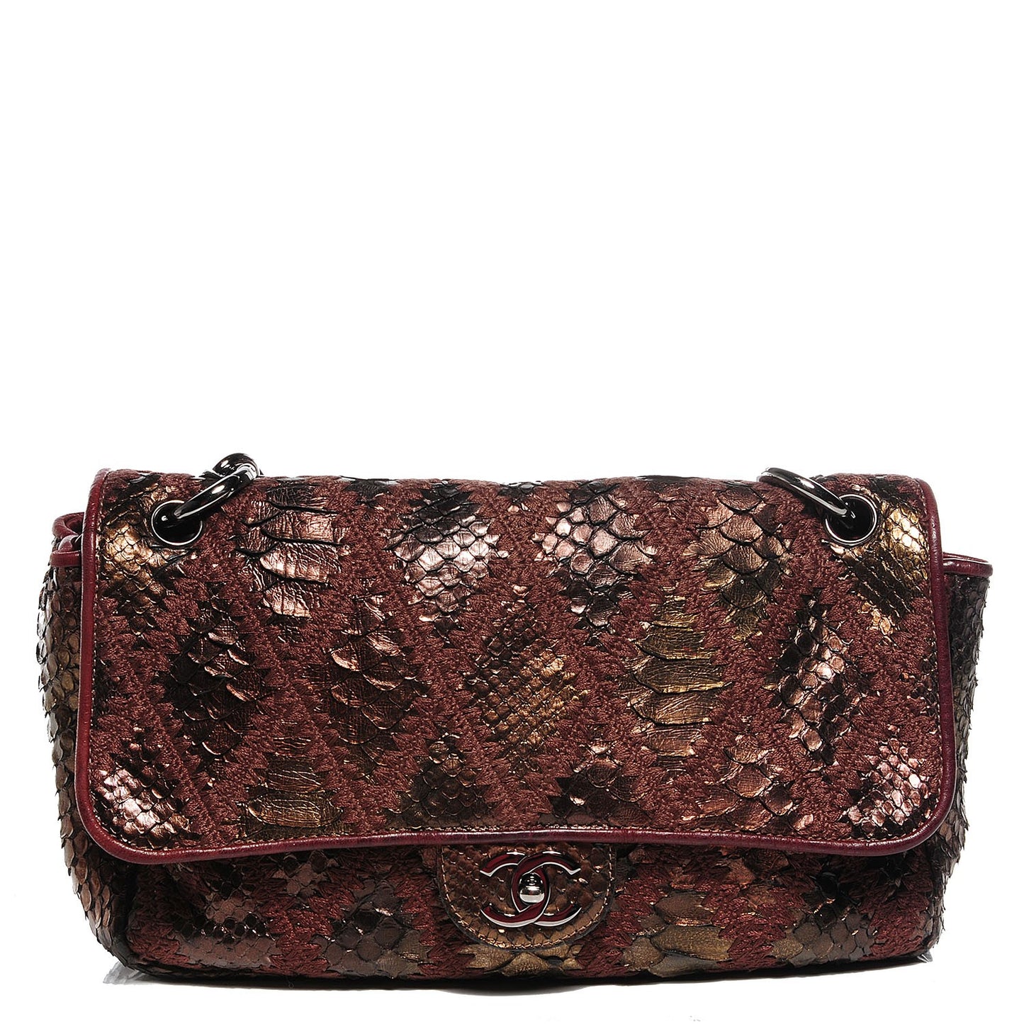 Python Crochet Soft and Chain Jumbo Flap Bronze