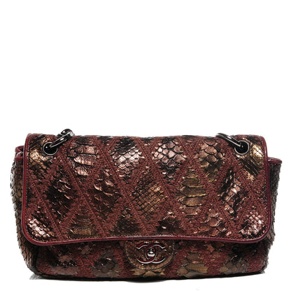 Chanel Python Crochet Soft and Chain Jumbo Flap Bronze 1 of 7