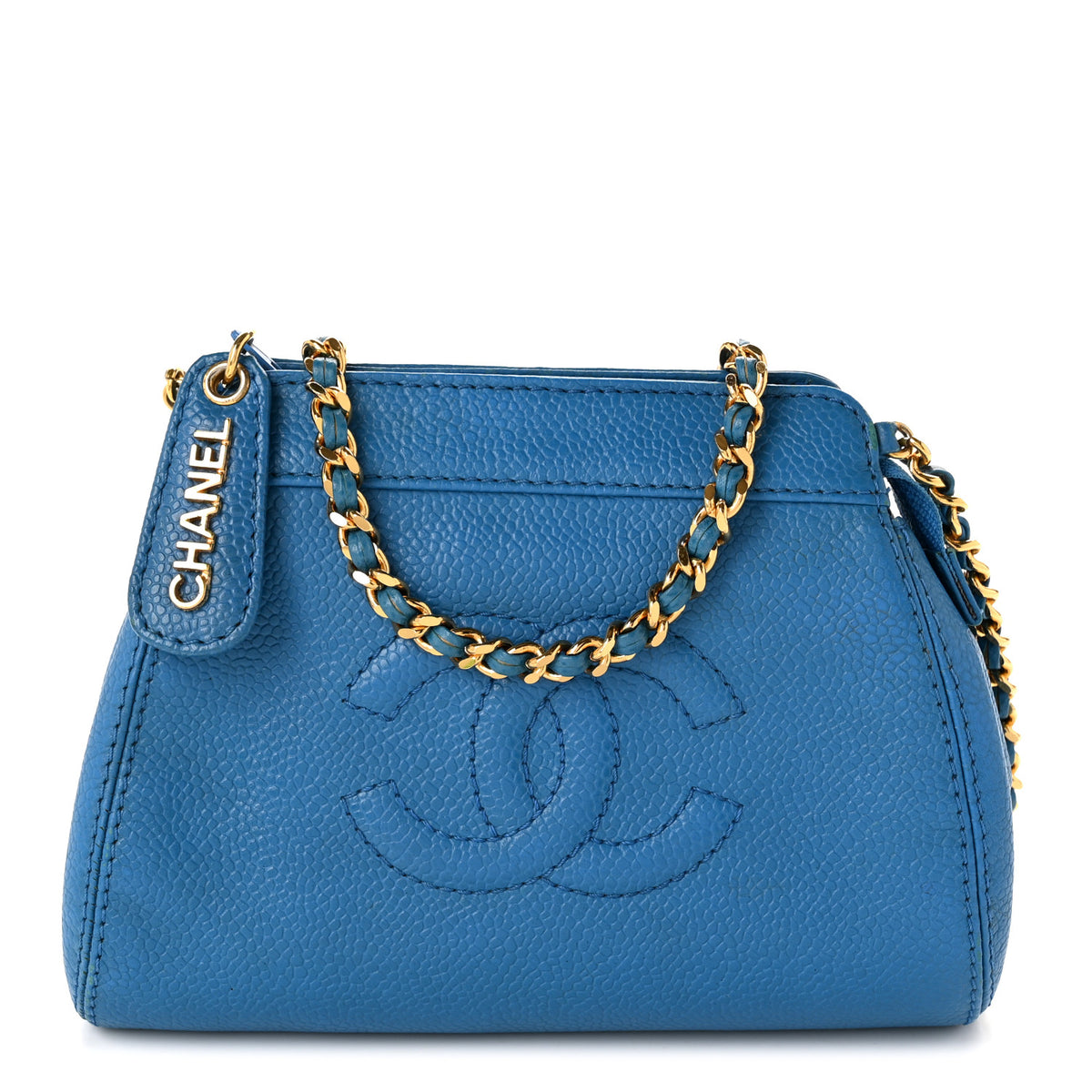 Caviar Timeless CC Mini Chain Bag Blue