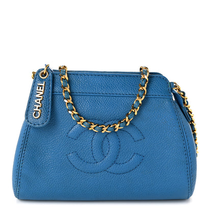Chanel Caviar Timeless CC Mini Chain Bag Blue 1 of 11