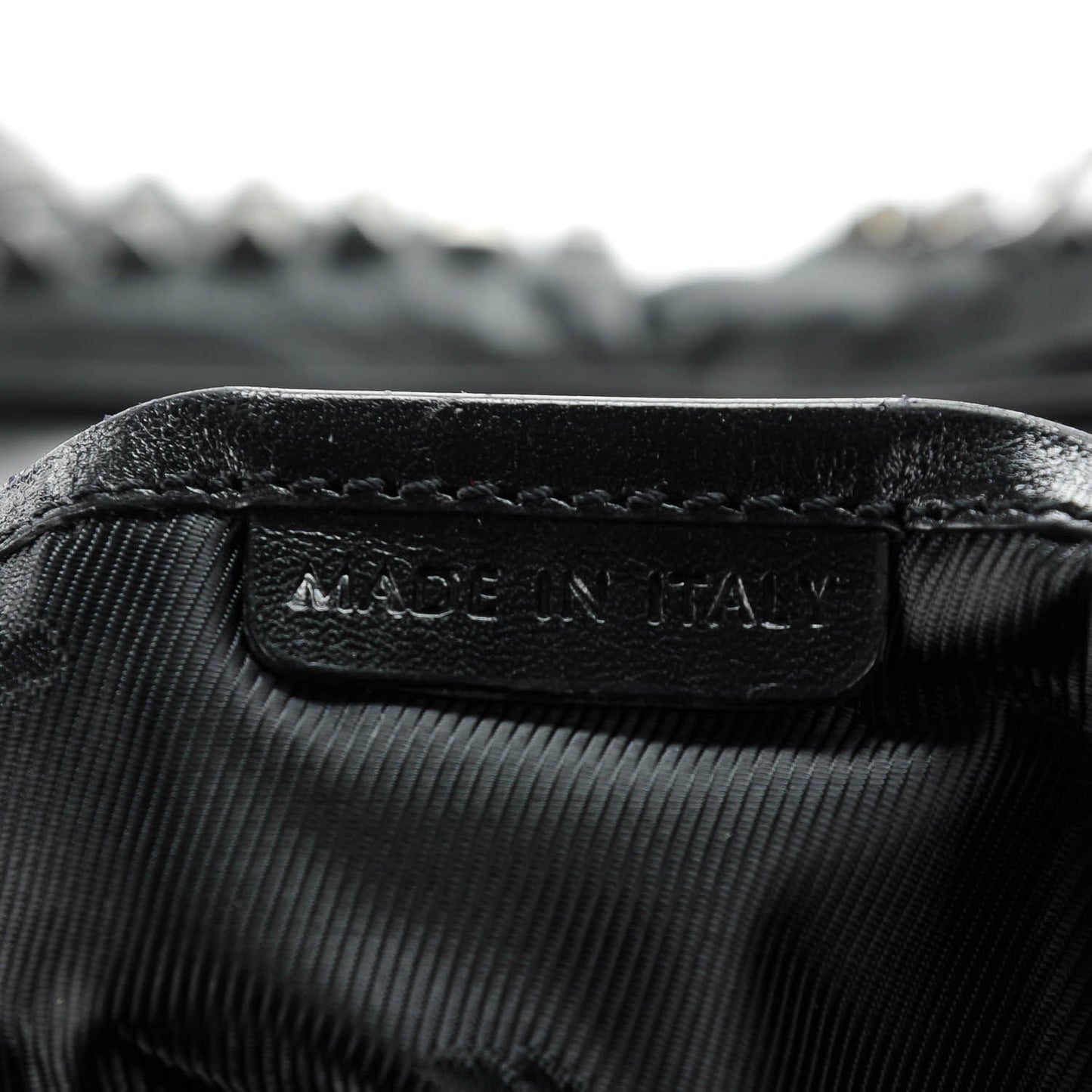 Prorsum Calfskin Studded Knight Satchel Black