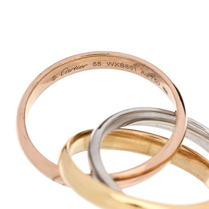 Cartier 18K Pink Yellow White Gold Classic Trinity Ring 55 7.25 4 of 5