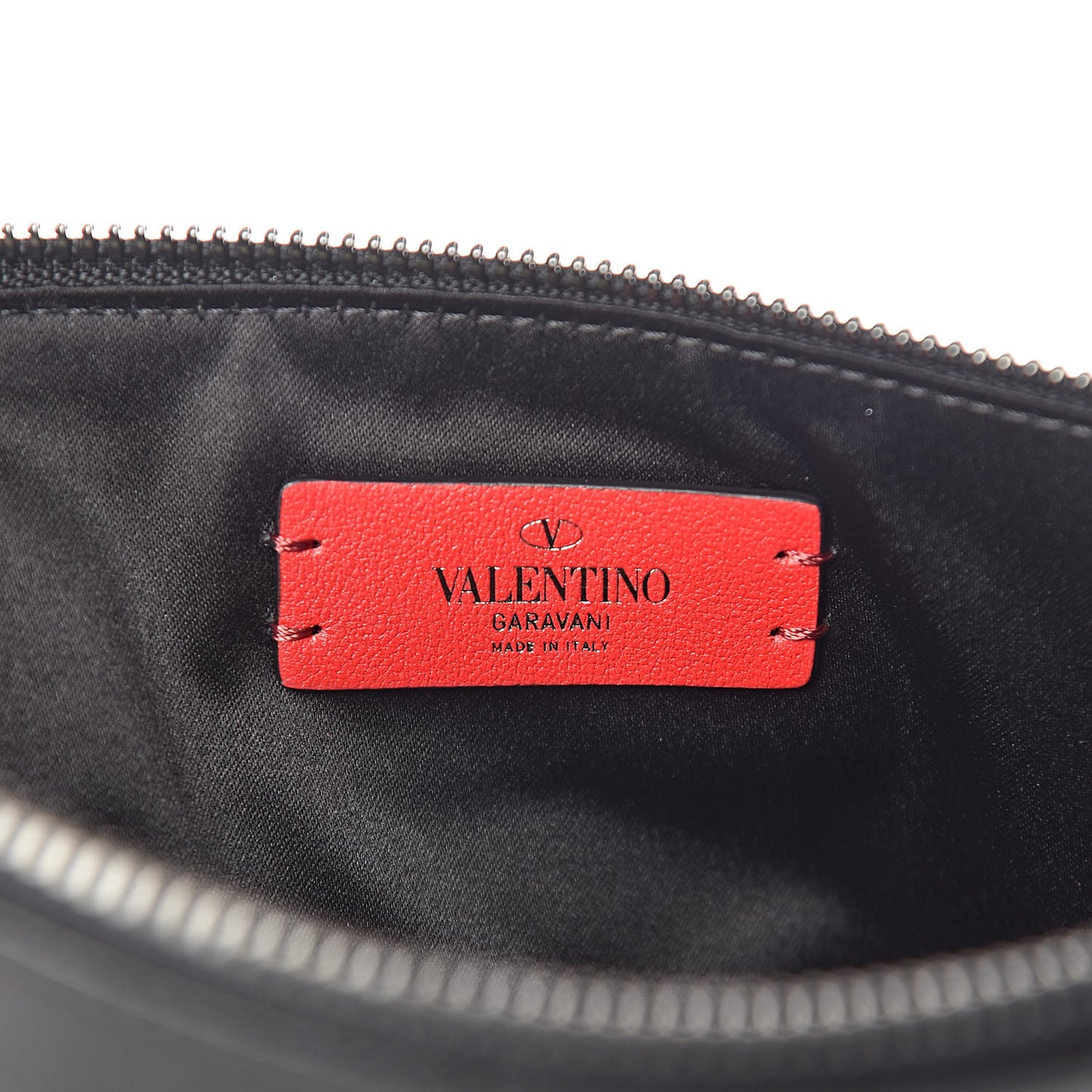 Calfskin VRing Clutch Pouch Black