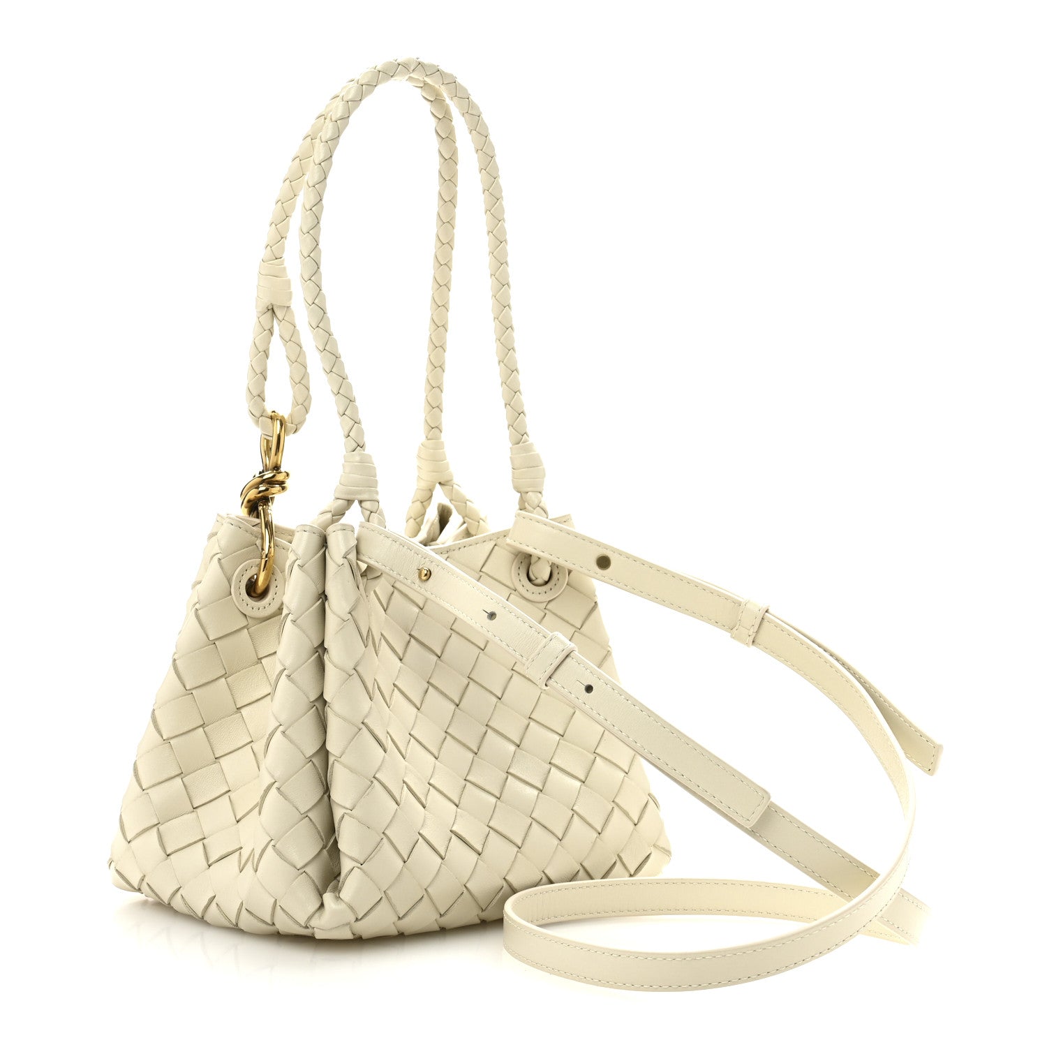 Bottega Veneta Nappa Intrecciato Small Parachute Shoulder Bag Sea Salt 3 of 13