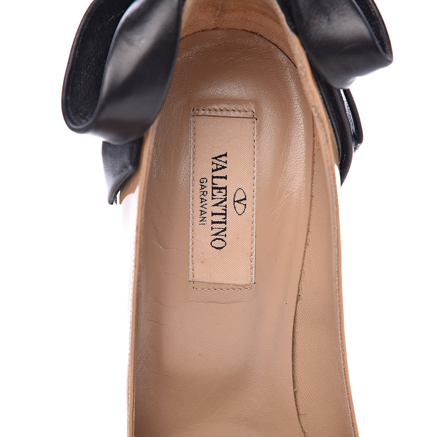 Valentino Garavani Patent Bow Pumps 36 Nude Black 8 of 16