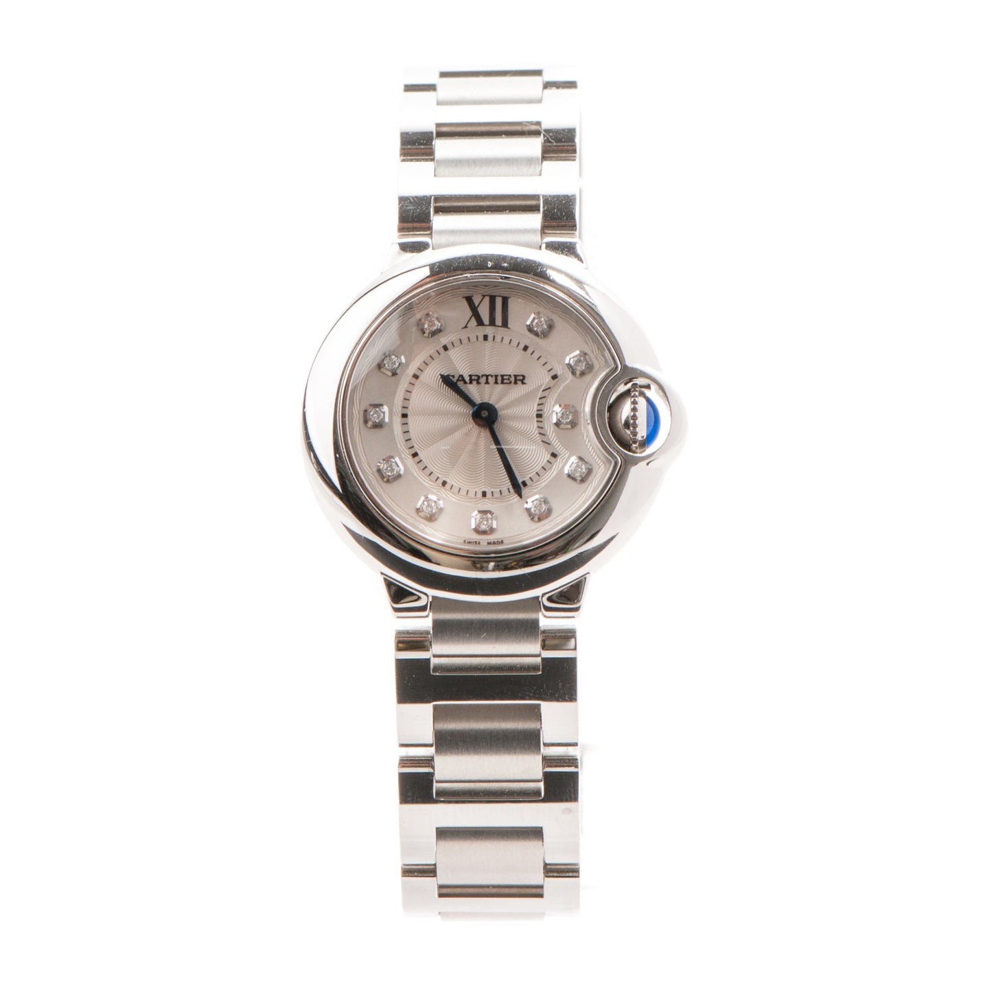 Stainless Steel Diamond 28mm Ballon Bleu De Quartz Watch