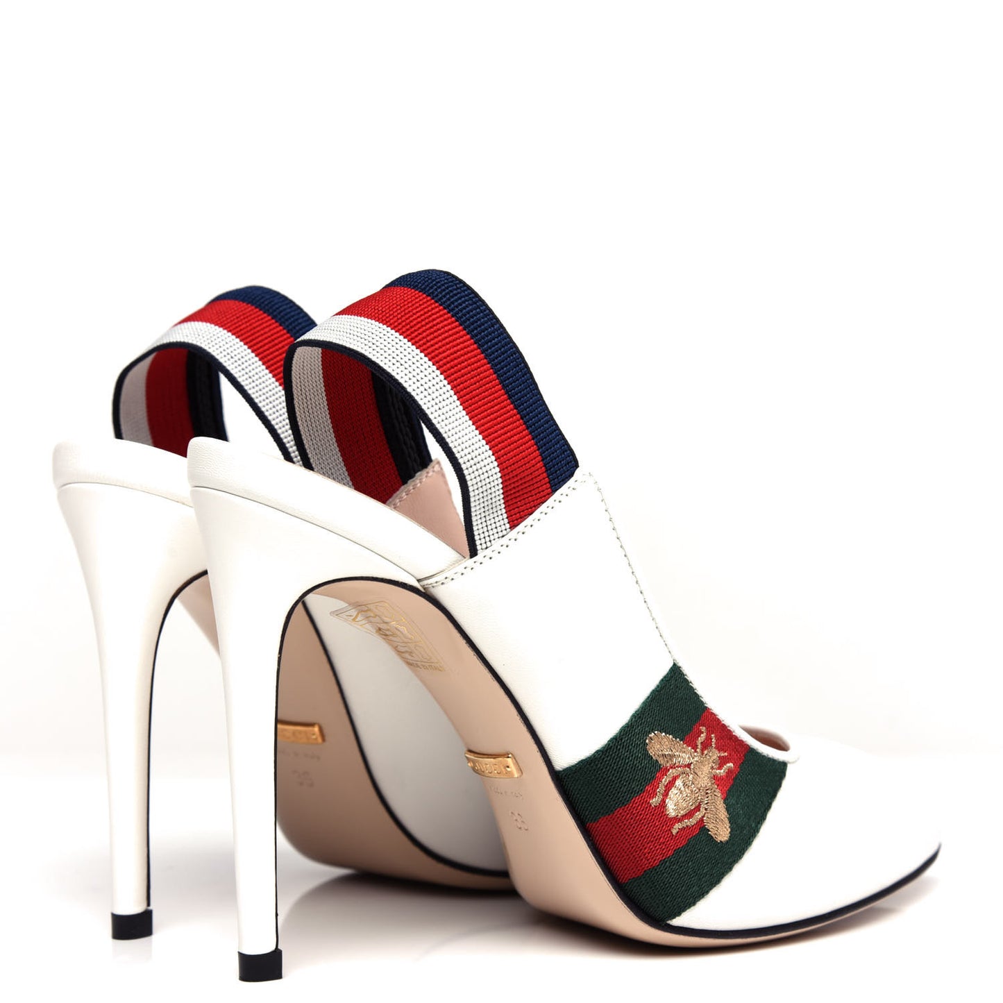Malaga Kid Web Sylvie High Heel Slingback Pumps 36 White