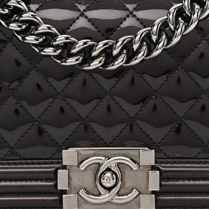 Chanel Patent Calfskin Quilted Small Boy Flap Burgundy 7 of 11