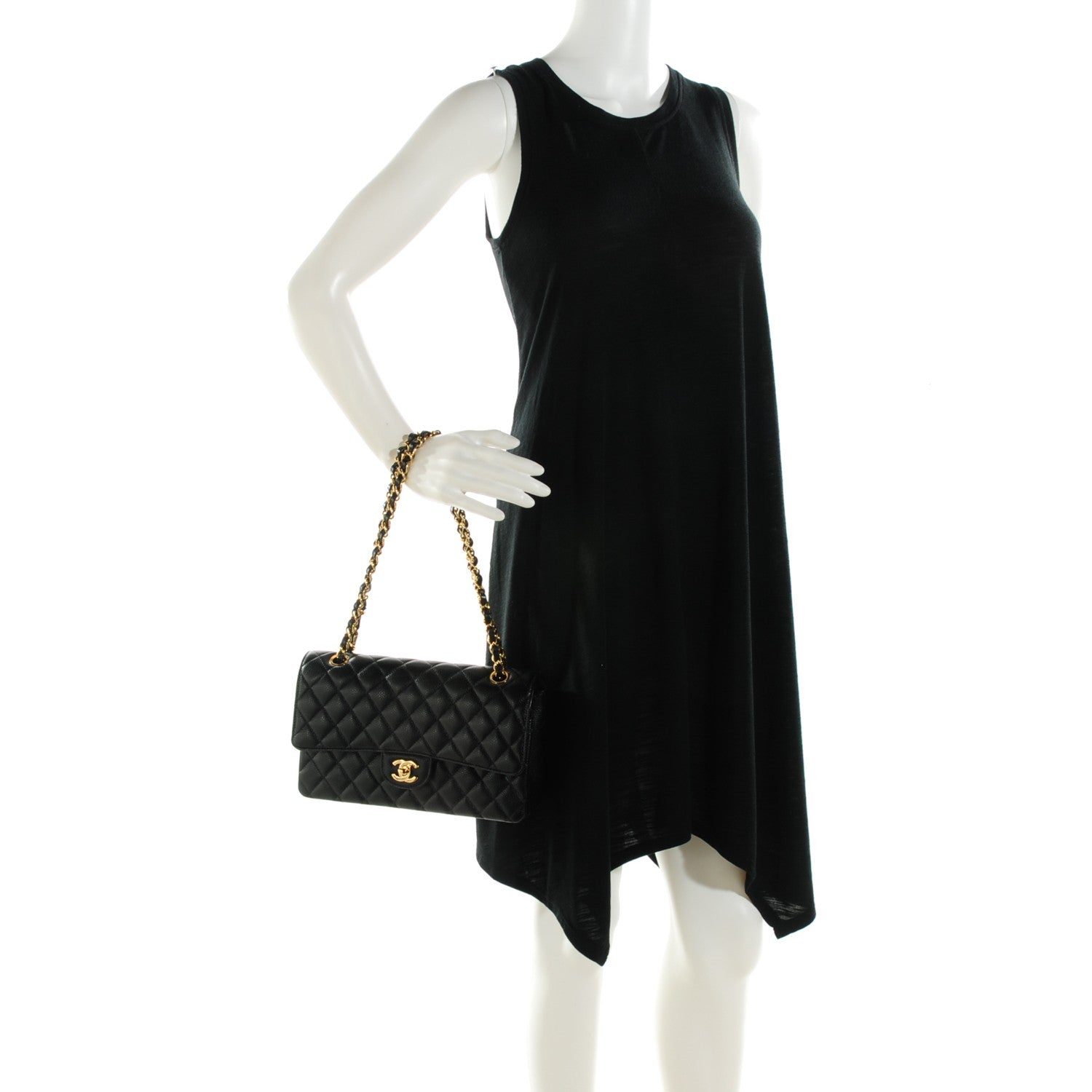 Chanel Caviar Quilted Medium Double Flap Black 2 of 8
