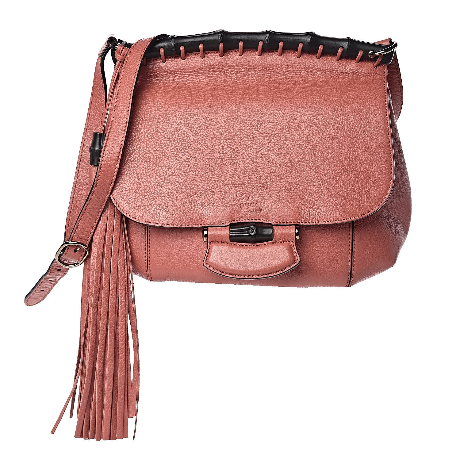 Gucci Calfskin Medium Nouveau Fringe Shoulder Bag Pink 1 of 10