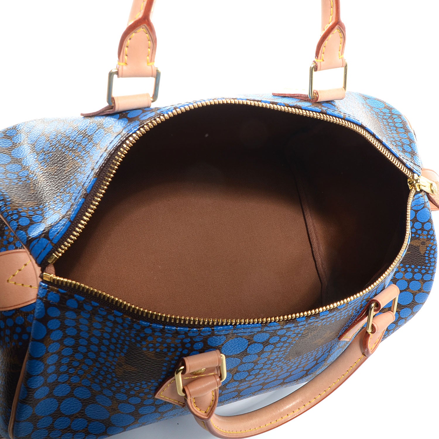 Louis Vuitton Monogram Kusama Town Speedy 30 Blue 5 of 7