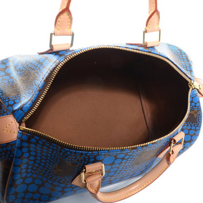 Louis Vuitton Monogram Kusama Town Speedy 30 Blue 5 of 7