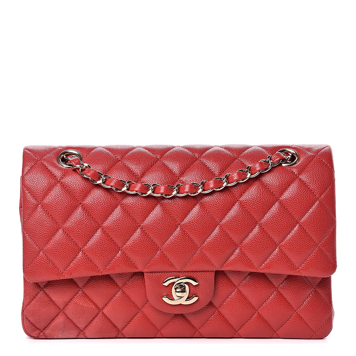 Chanel Caviar Quilted Medium Double Flap Red 1 of 10