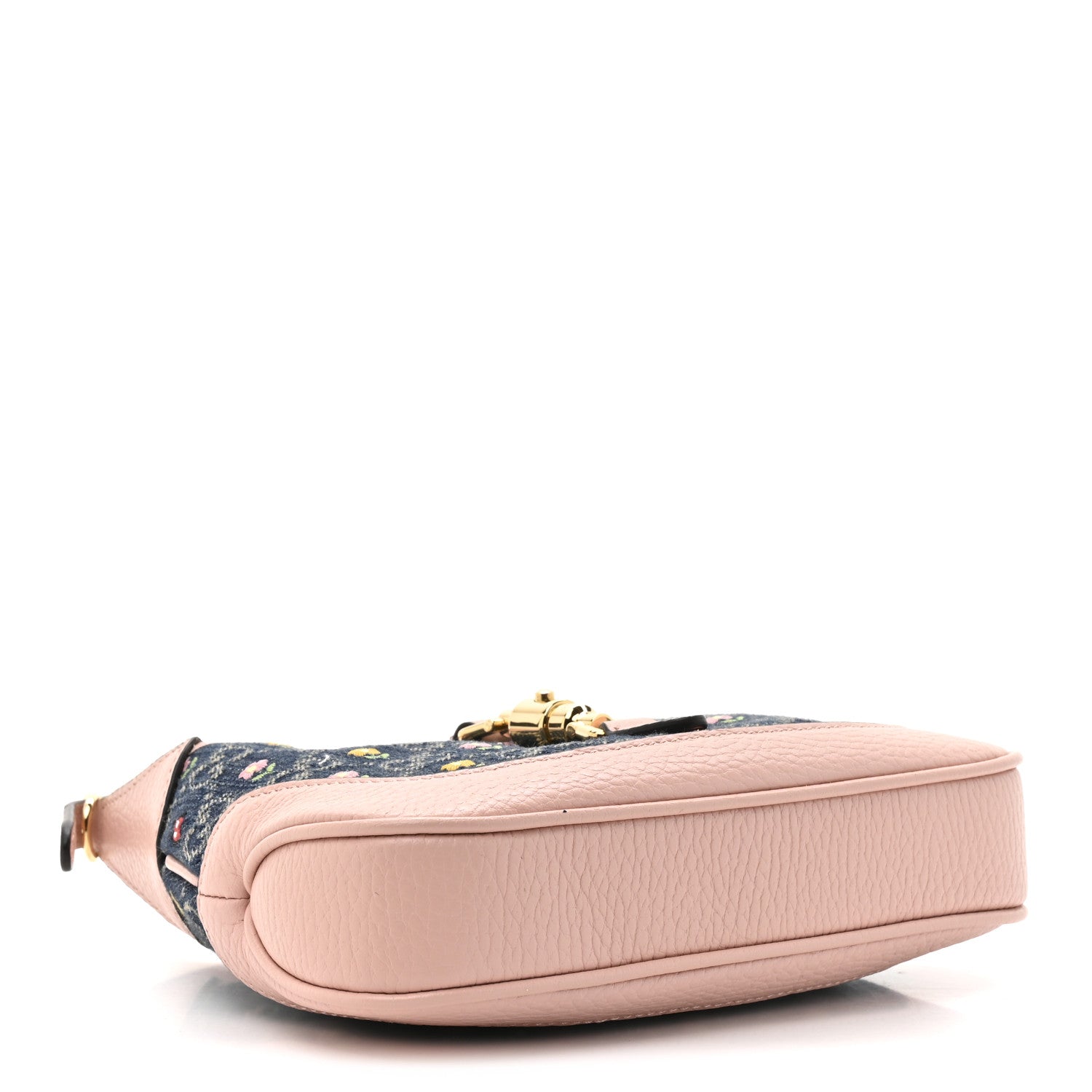 Gucci New Denim GG Monogram Calfskin Love Parade Mini Jackie 1961 Hobo Light Pink 4 of 10