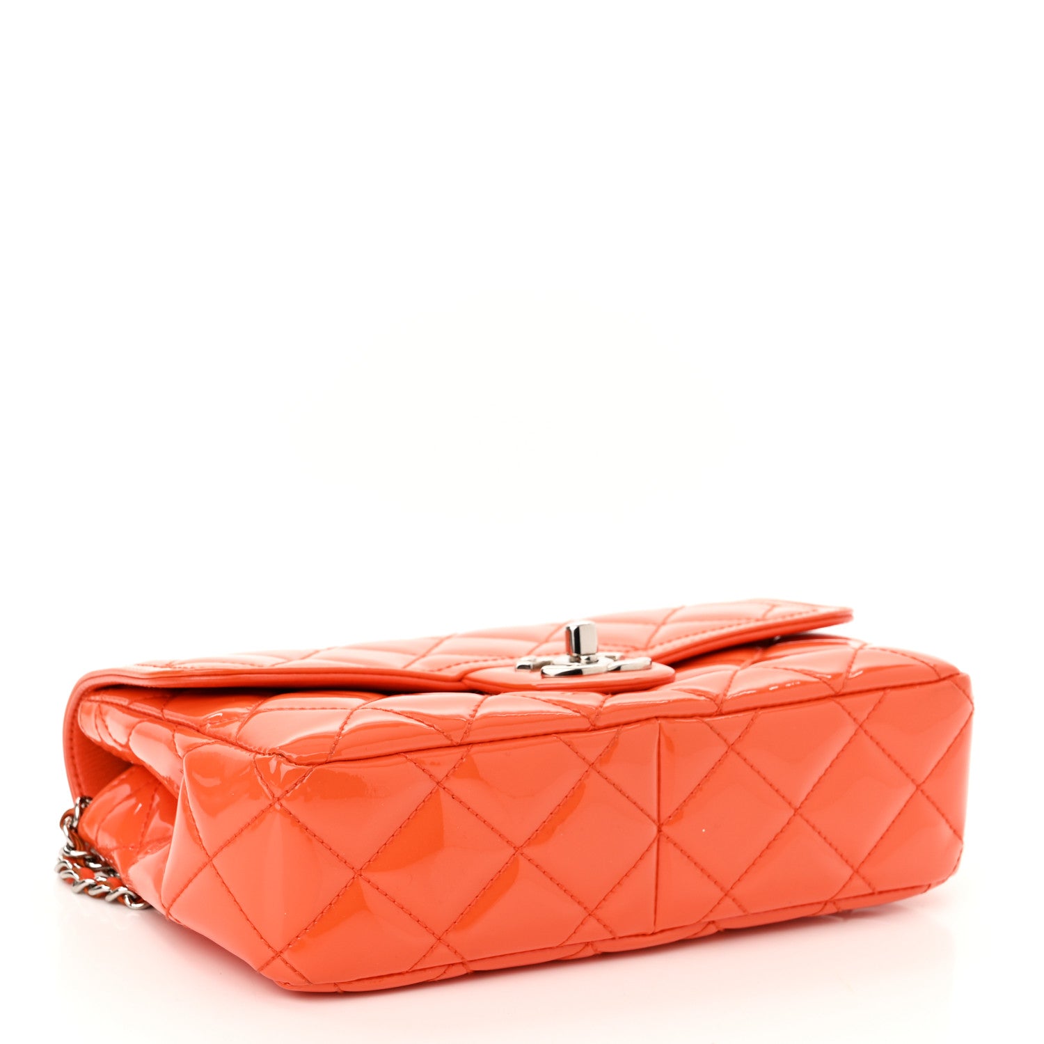 Chanel Patent Quilted Small Coco Shine Flap Orange 4 of 12