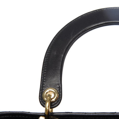 Christian Dior Lambskin Cannage Medium Lady Dior Black 9 of 13