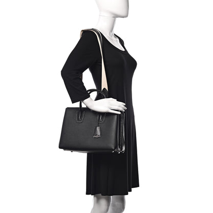 MCM Grained Calfskin Studded Medium Milla Tote Black 2 of 11
