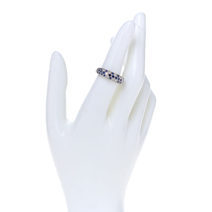 Cartier 18K White Gold Diamond Sapphire 6mm Mimi Ring 53 6.5 2 of 4
