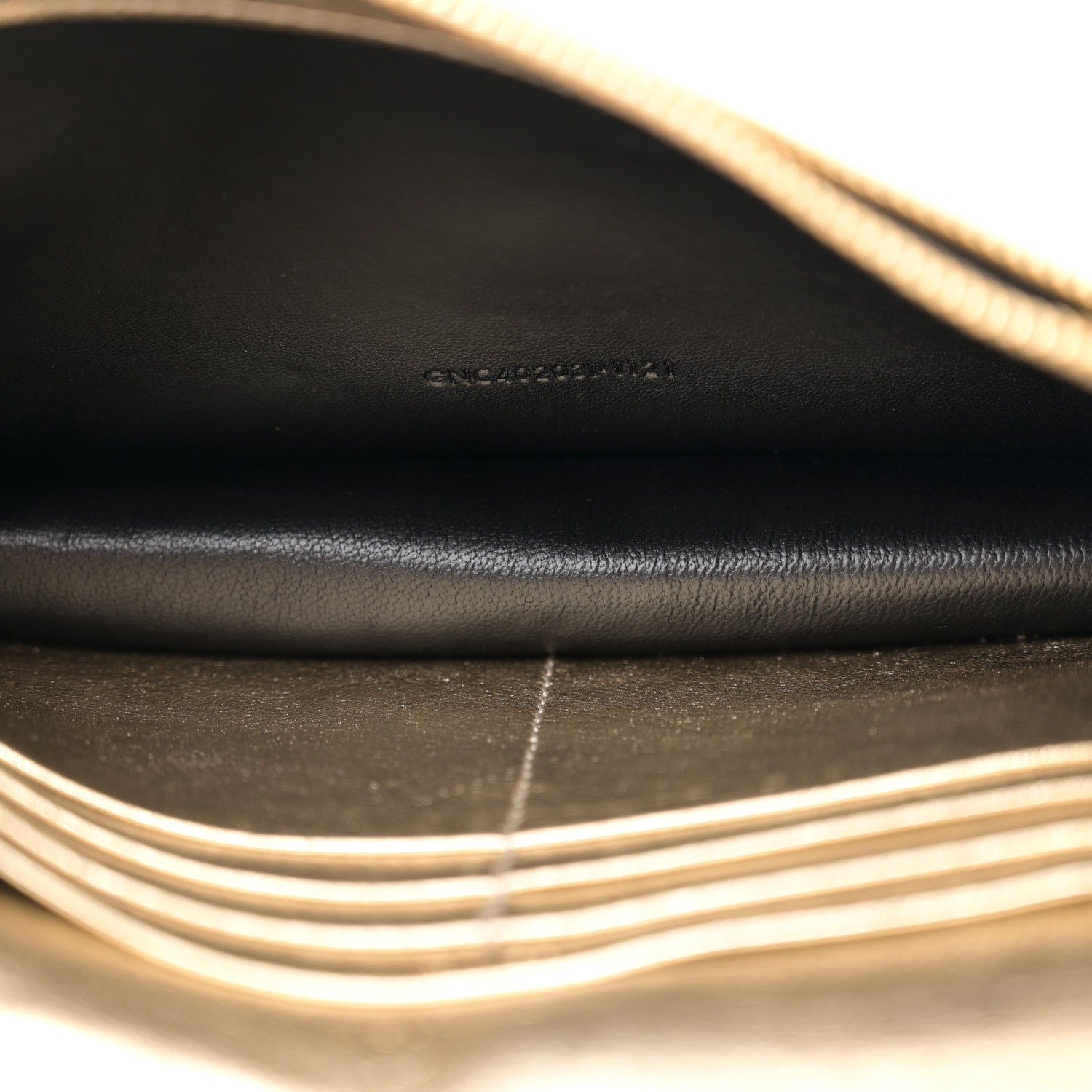 Saint Laurent Metallic Calfskin Monogram Envelope Chain Wallet Gold 5 of 13