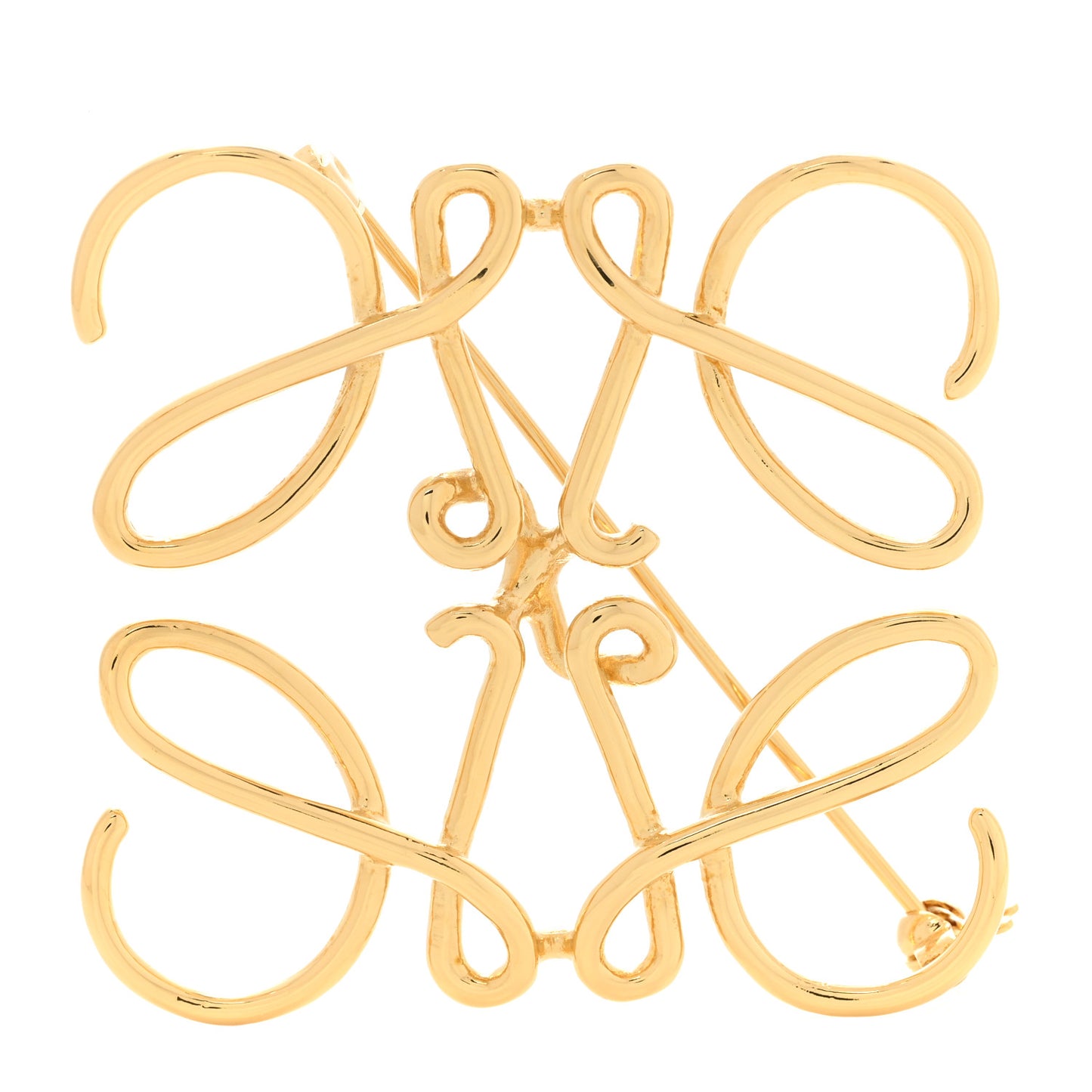 Brass Anagram Brooch Gold