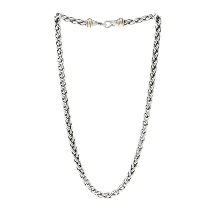 David Yurman Sterling Silver 14K Yellow Gold 6mm Wheat Chain Necklace 3 of 4