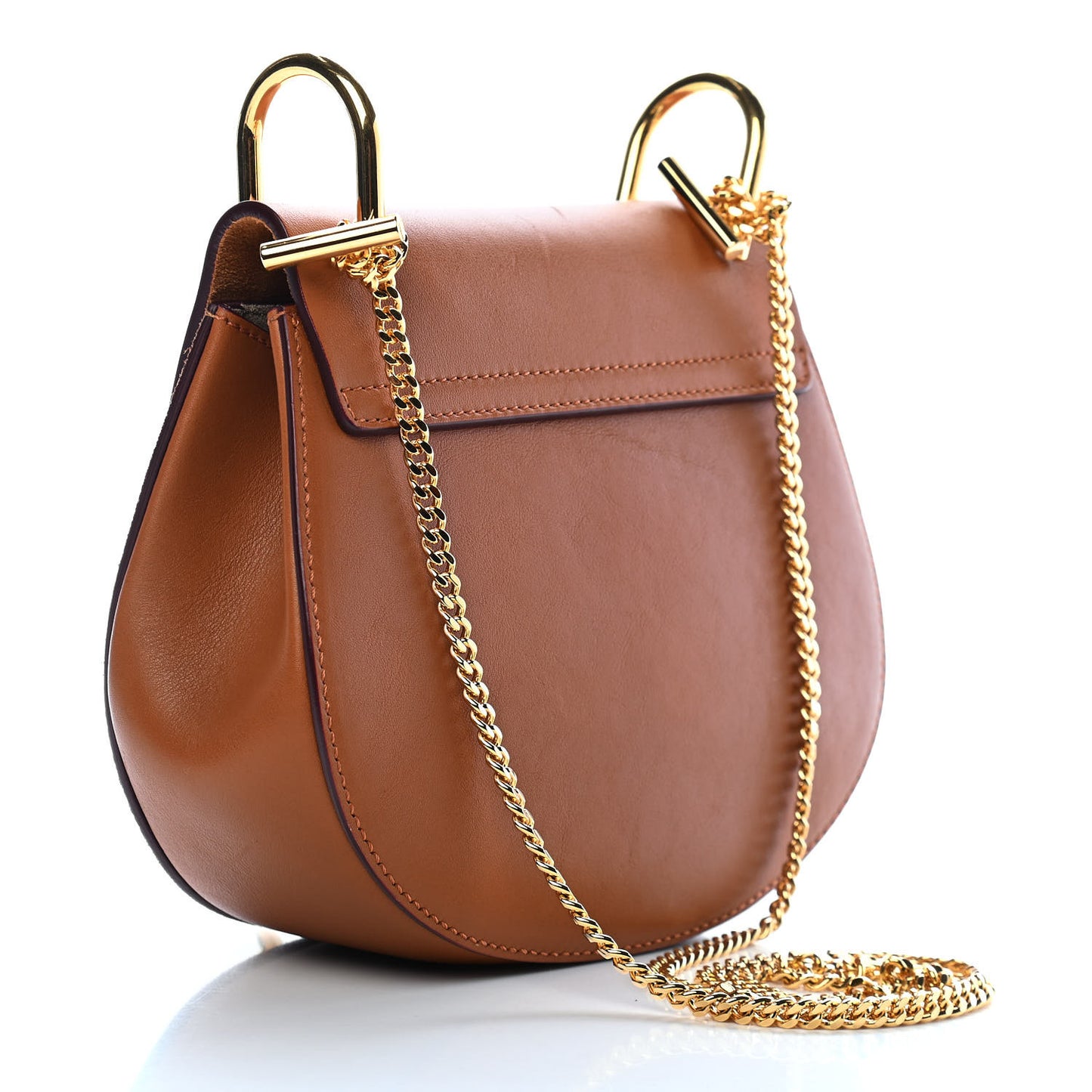 Suede Smooth Calfskin Mini Drew Shoulder Bag Caramel